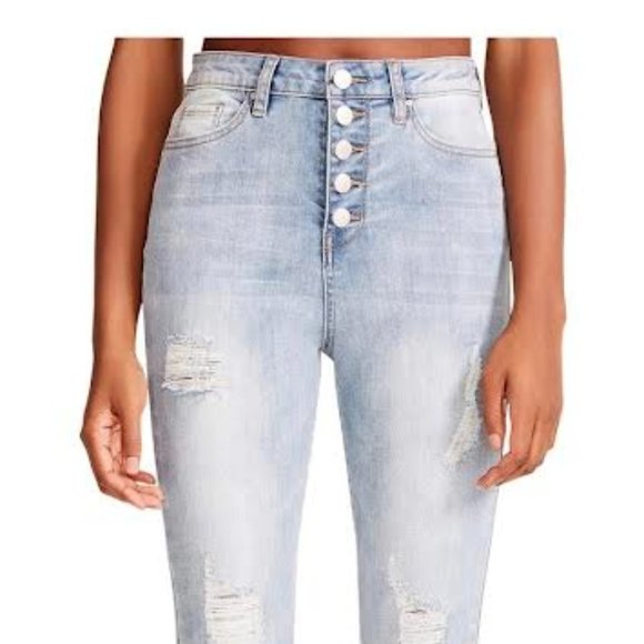 NWT STEVE MADDEN Madden Girl Women ICON Ultra High-Rise Ripped Skinny Jeans - Picture 3 of 7